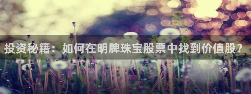 新宝5总代：投资秘籍：如何在明牌珠宝股票中找到价值股？