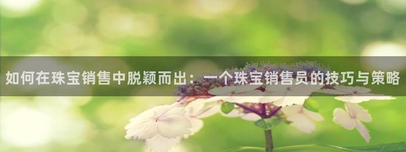 新宝5导师：如何在珠宝销售中脱颖而出：一个珠宝销售员的技巧与策略